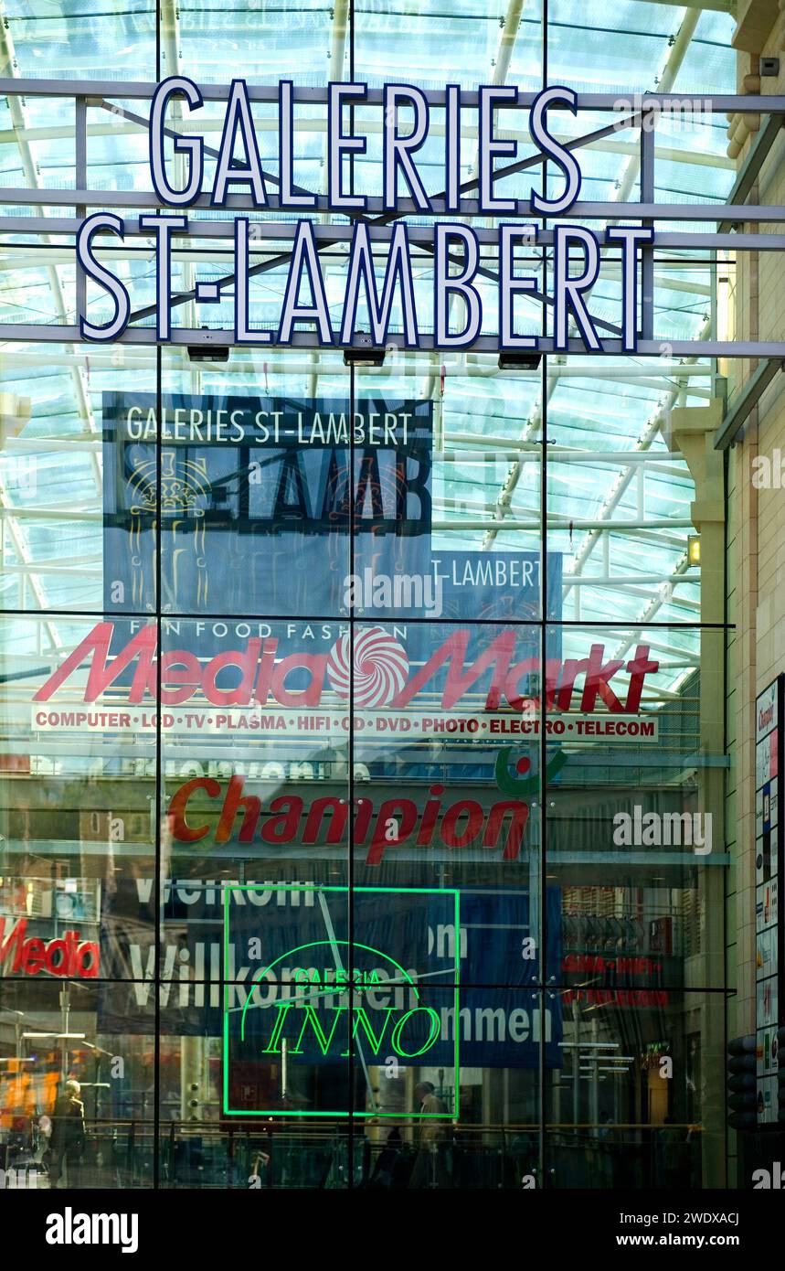 Galeries St Lambert, St. Lambert Shopping, Place Saint-Lambert Mall, former Grand Bazar, Liege, Belgium, Europe Stock Photo