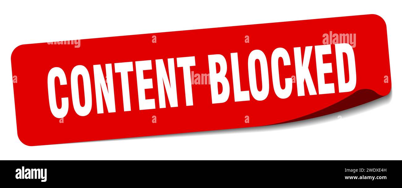 content blocked sticker. content blocked rectangular label isolated on white background Stock Vector