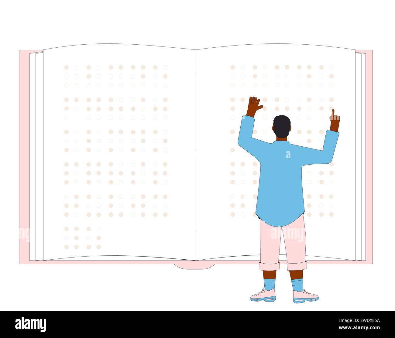 World Braille Day on 4th of January. Blind people learning and reading ...