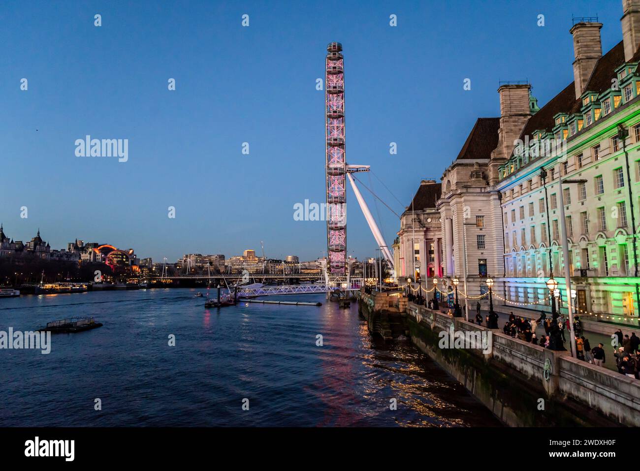 London eye and county hall building at night hi-res stock photography ...