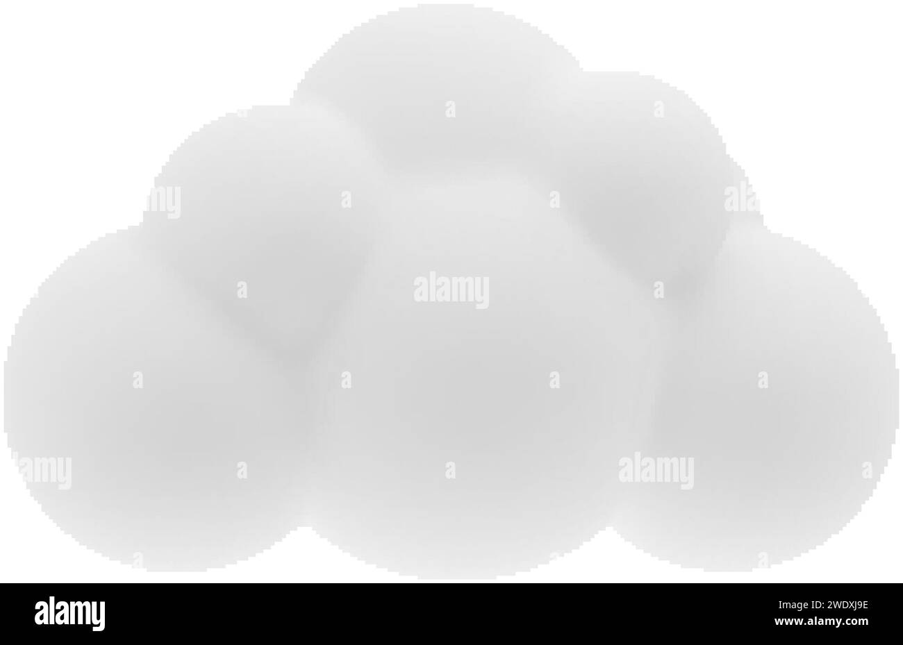 Cartoon Illustration of 3D Render Cloud or Smoke with Shadow Effect on White Background Stock Vector