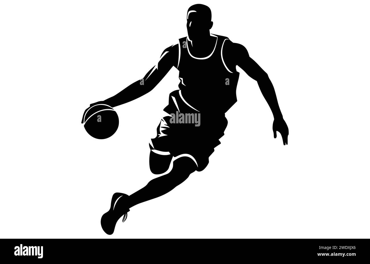 Vector set of Basketball players silhouettes, Man basketball player ...