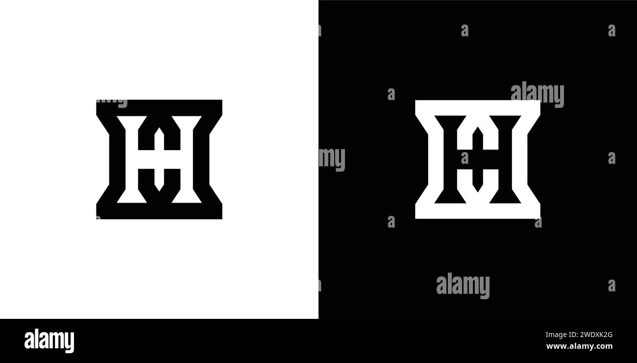 Bold and unique  letter HC initials logo design Stock Vector