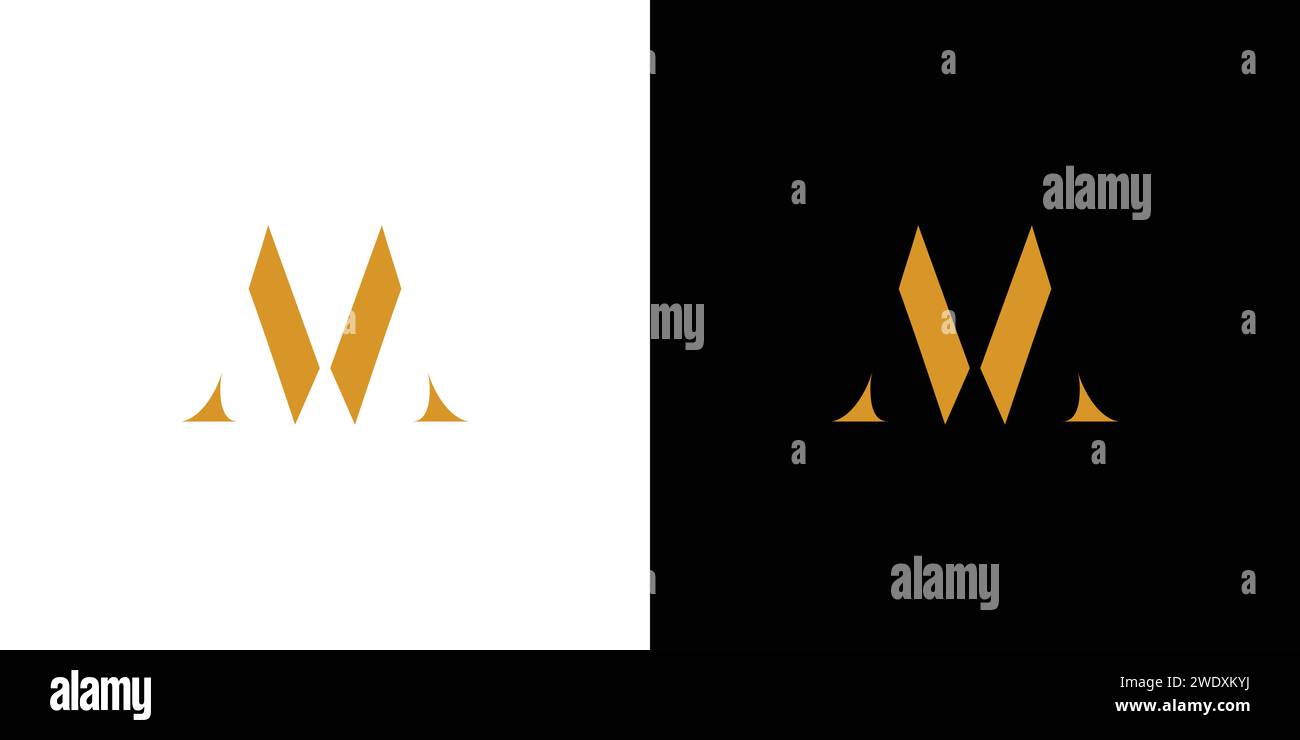 Unique and luxury letter M initials logo design 2 Stock Vector Image ...