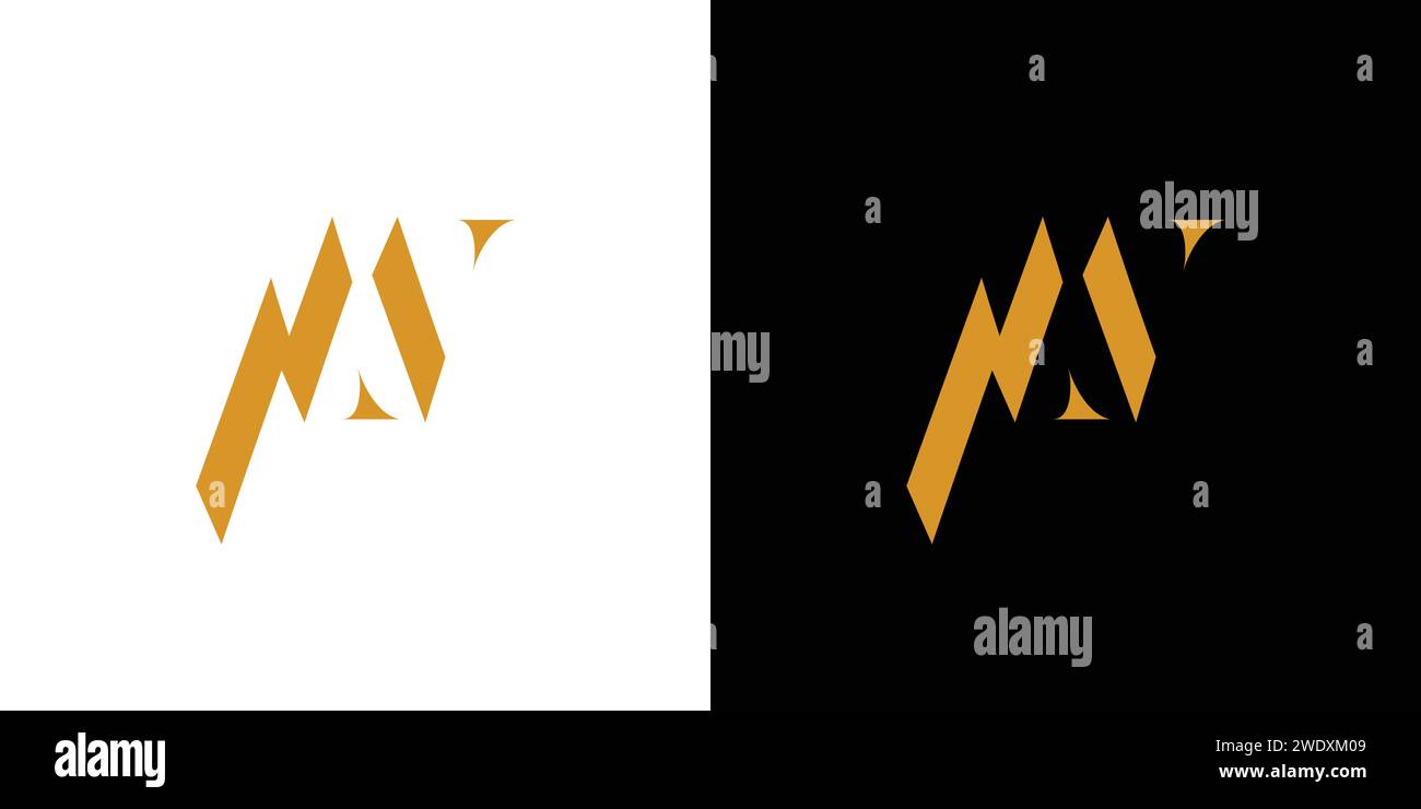 Unique and luxury  letter MW  initials logo design Stock Vector