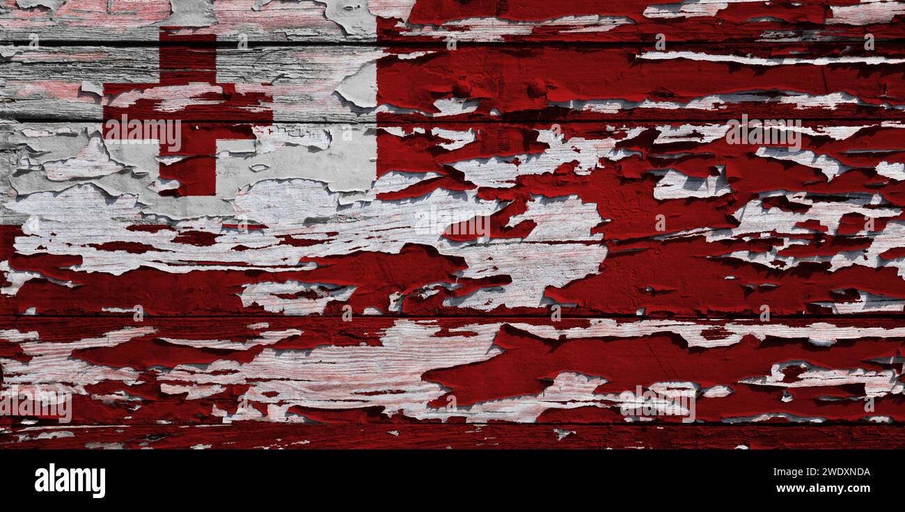 Flag of Tonga painted on a grunge wooden board Stock Photo - Alamy