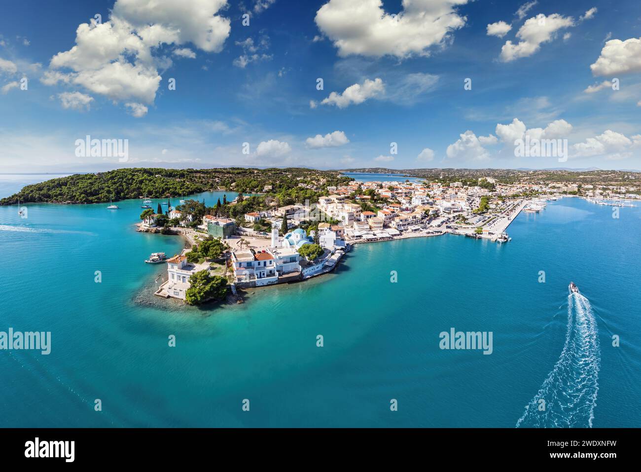 Porto Heli is a popular tourist coastal town of Argolida in Peloponnese, Greece Stock Photo