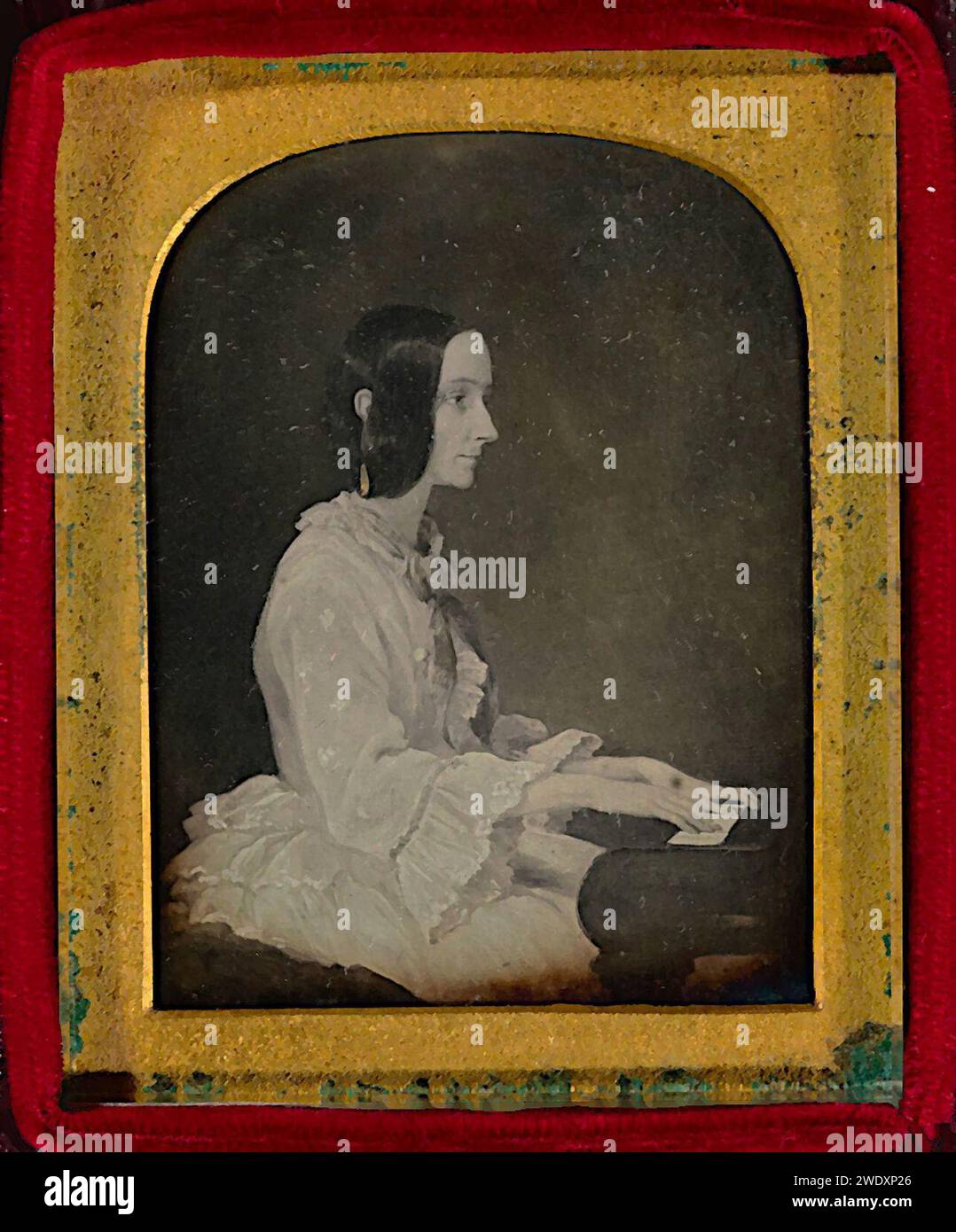 Ada Lovelace daguerreotype of an 1852 painting by Henry Wyndham Phillips. Stock Photo