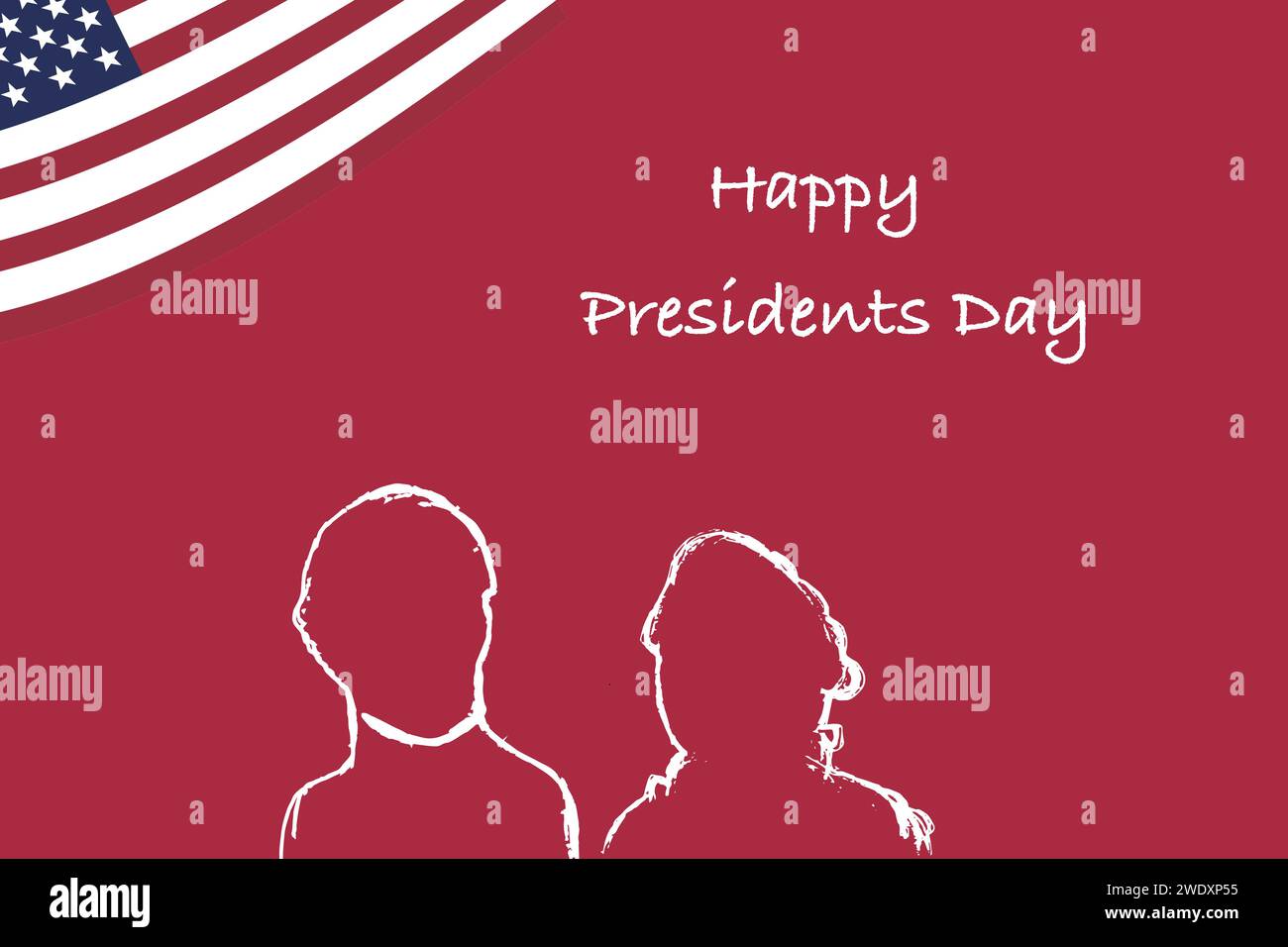 Happy president day of America, Washington day banner cartoon background. Vector illustration can used for federal holiday president day of USA.  Stock Vector