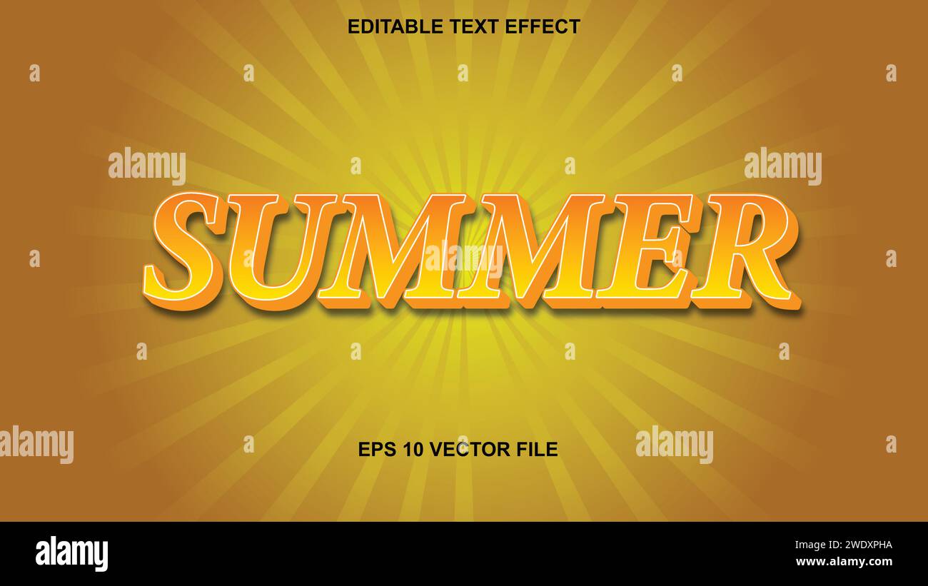 Editable text style effect - retro summer text in grunge style theme. vector illustration. Stock Vector