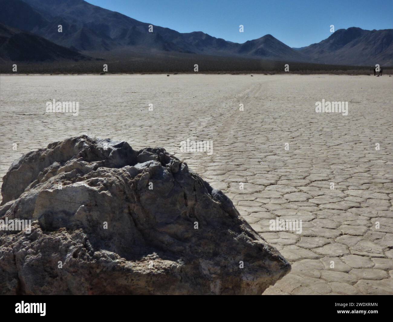 Dragged rock trails Stock Photo