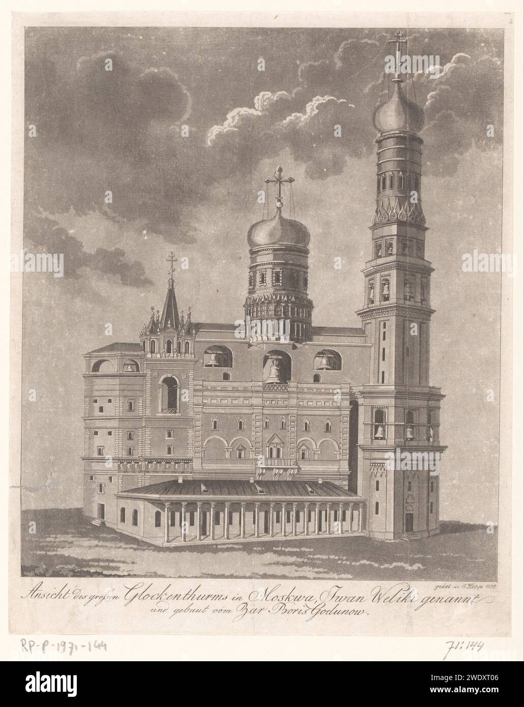 Ivan Clock View of the bell tower of Ivan the Great, in Moscow, G. Hoppe, 1805 ...