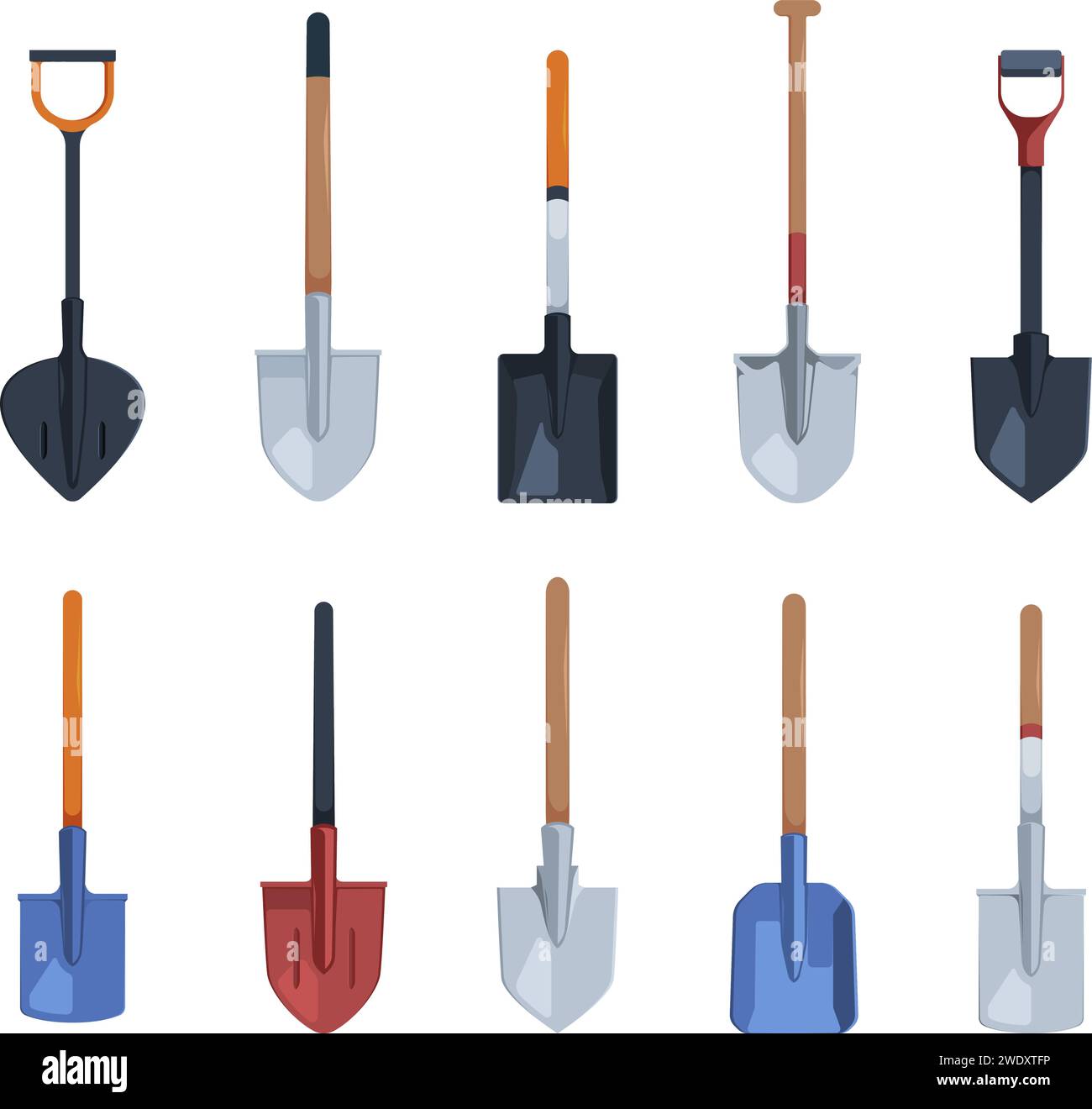 Shovel for gardening. Different types of shovels for gardeners garish