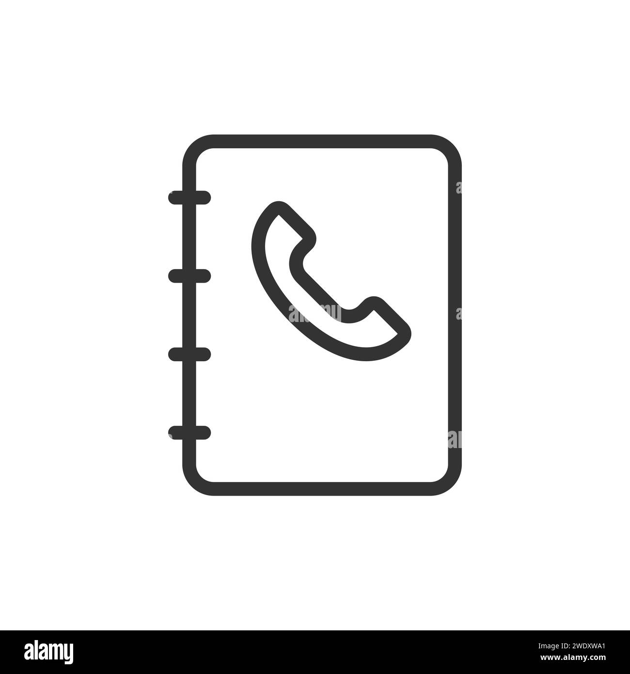Phone Book outline vector icon Stock Vector
