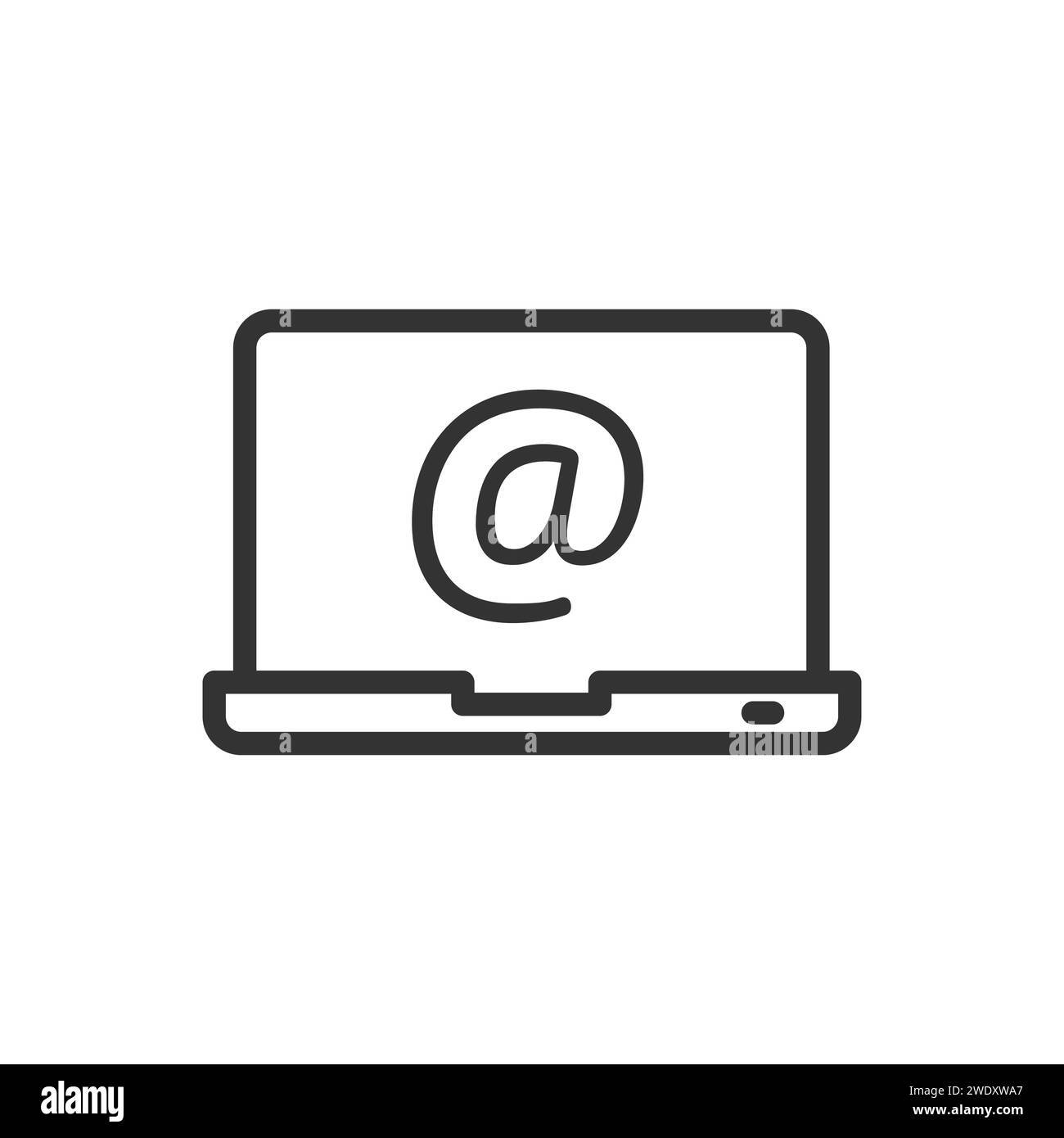 Laptop With Email outline vector icon Stock Vector Image & Art - Alamy