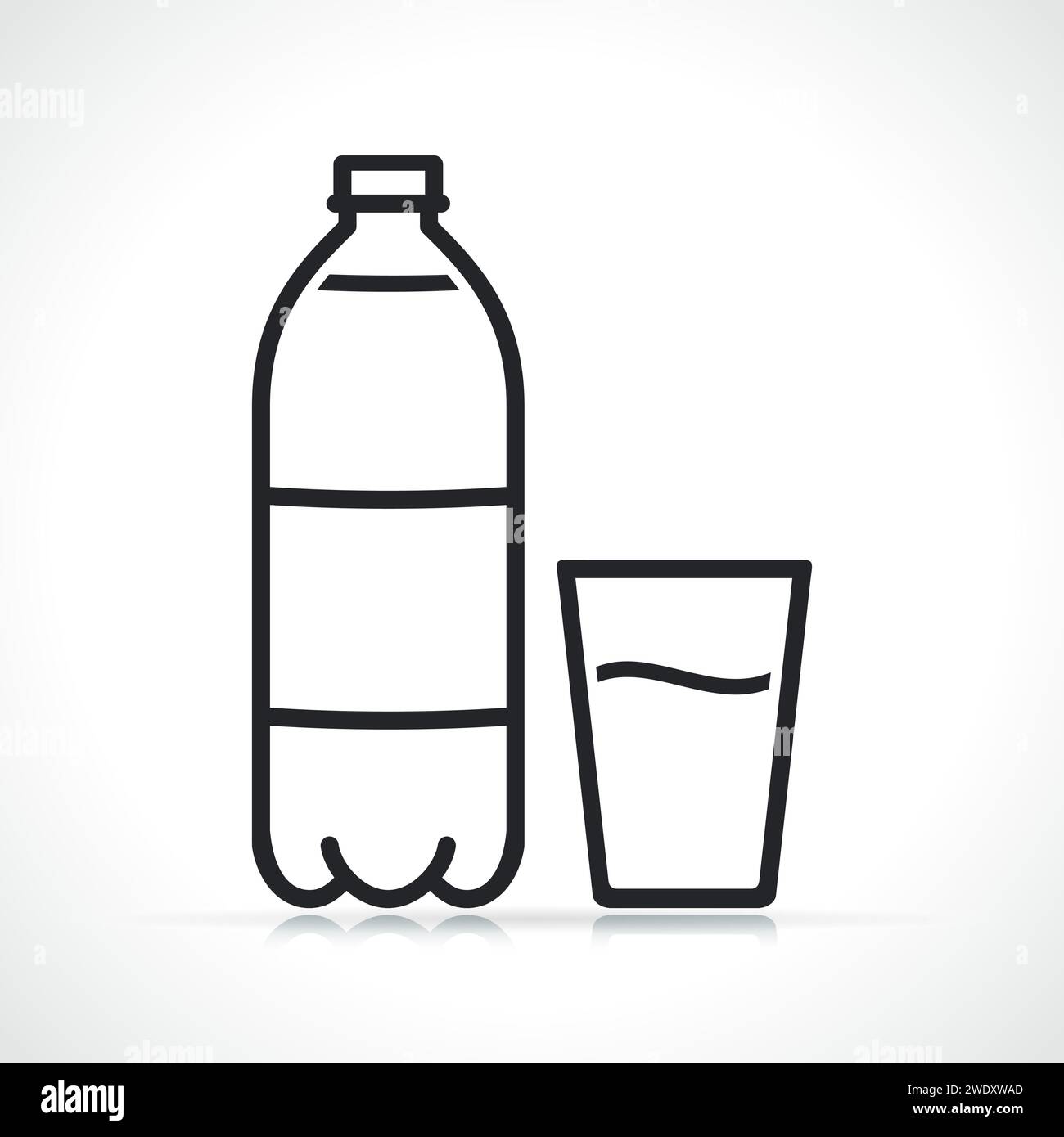 Illustration of bottle and glass outline icon Stock Vector Image & Art ...