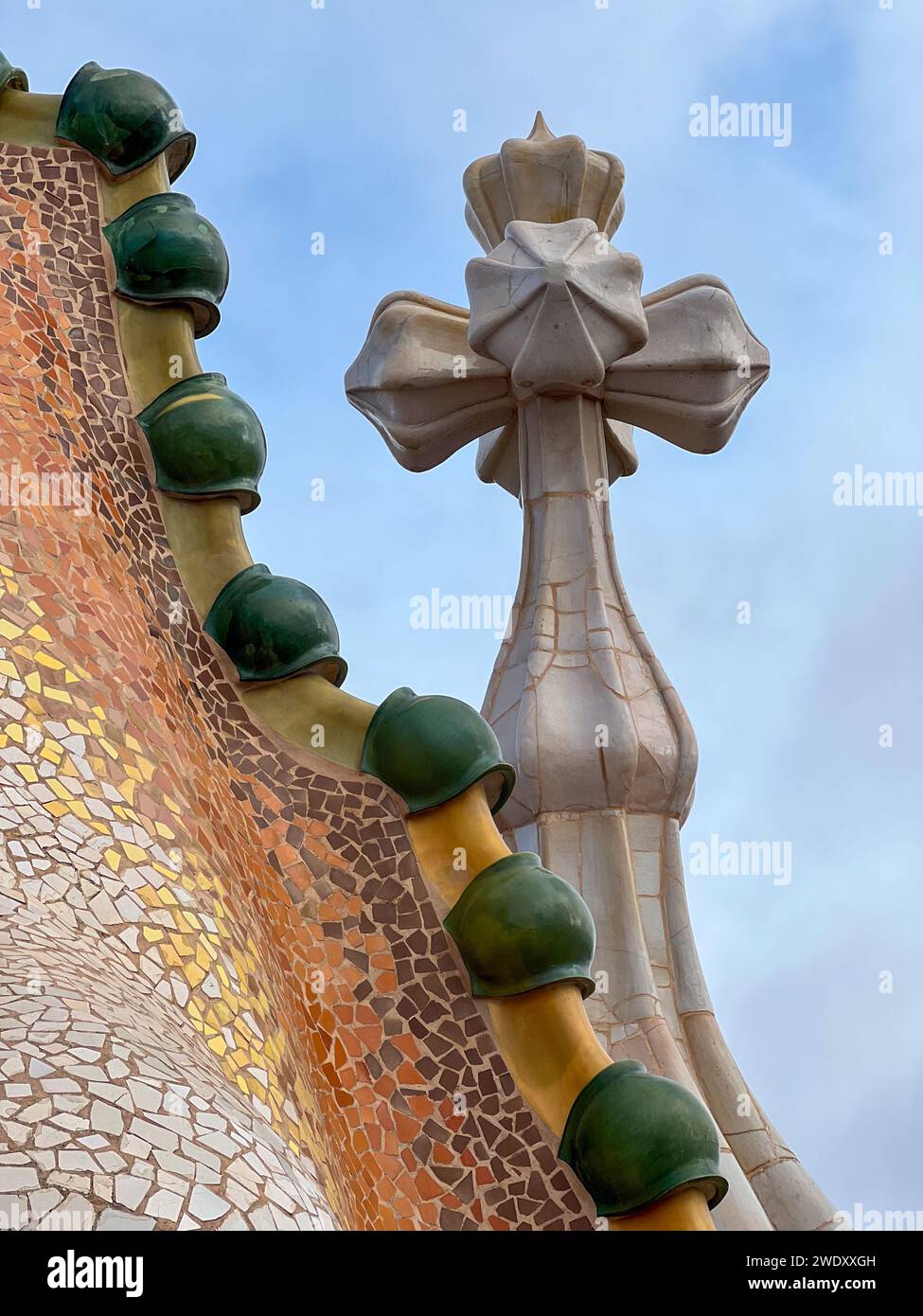 Casa Batllo roof ceramics detail Stock Photo - Alamy