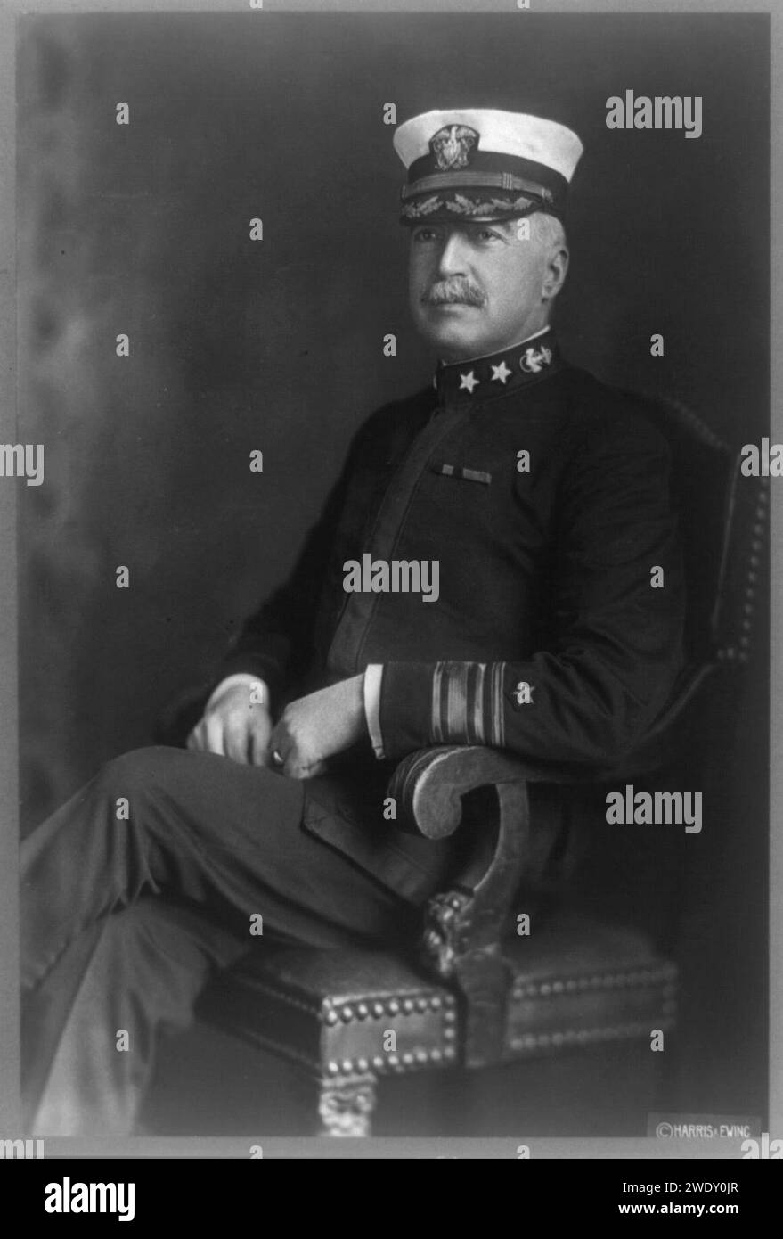 Admiral Joseph Strauss, three-quarter length portrait, seated, facing left, in uniform Stock Photo