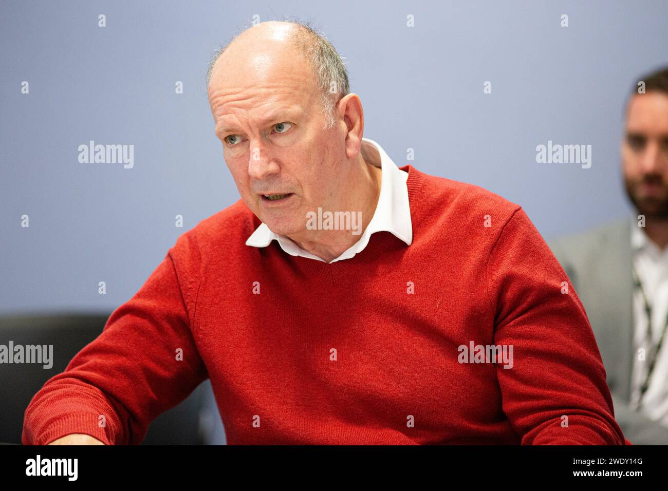 David Rees, Member of Senedd for Aberavon speaking at a Skills Roundtable in Swansea University Bay Campus 2023 Stock Photo