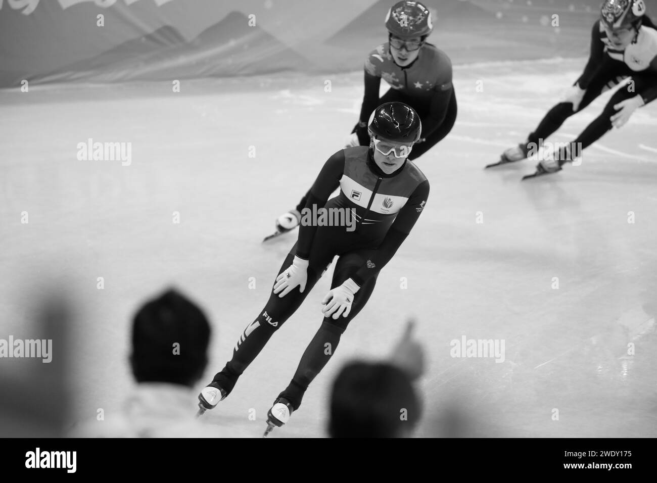 FEB 5, 2022 - Beijing, China: Xandra VELZEBOER of Team Netherlands #6 competes in Heat 7 of the Women's 500m Short Track Speed Skating at the Beijing Stock Photo