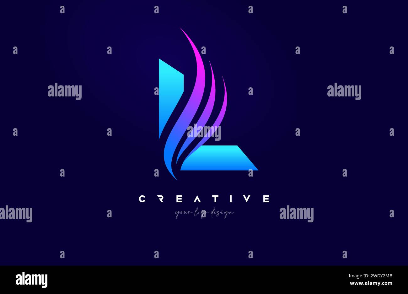 Letter L Swoosh Alphabet Logo Design with creative Swoosh shapes in ...