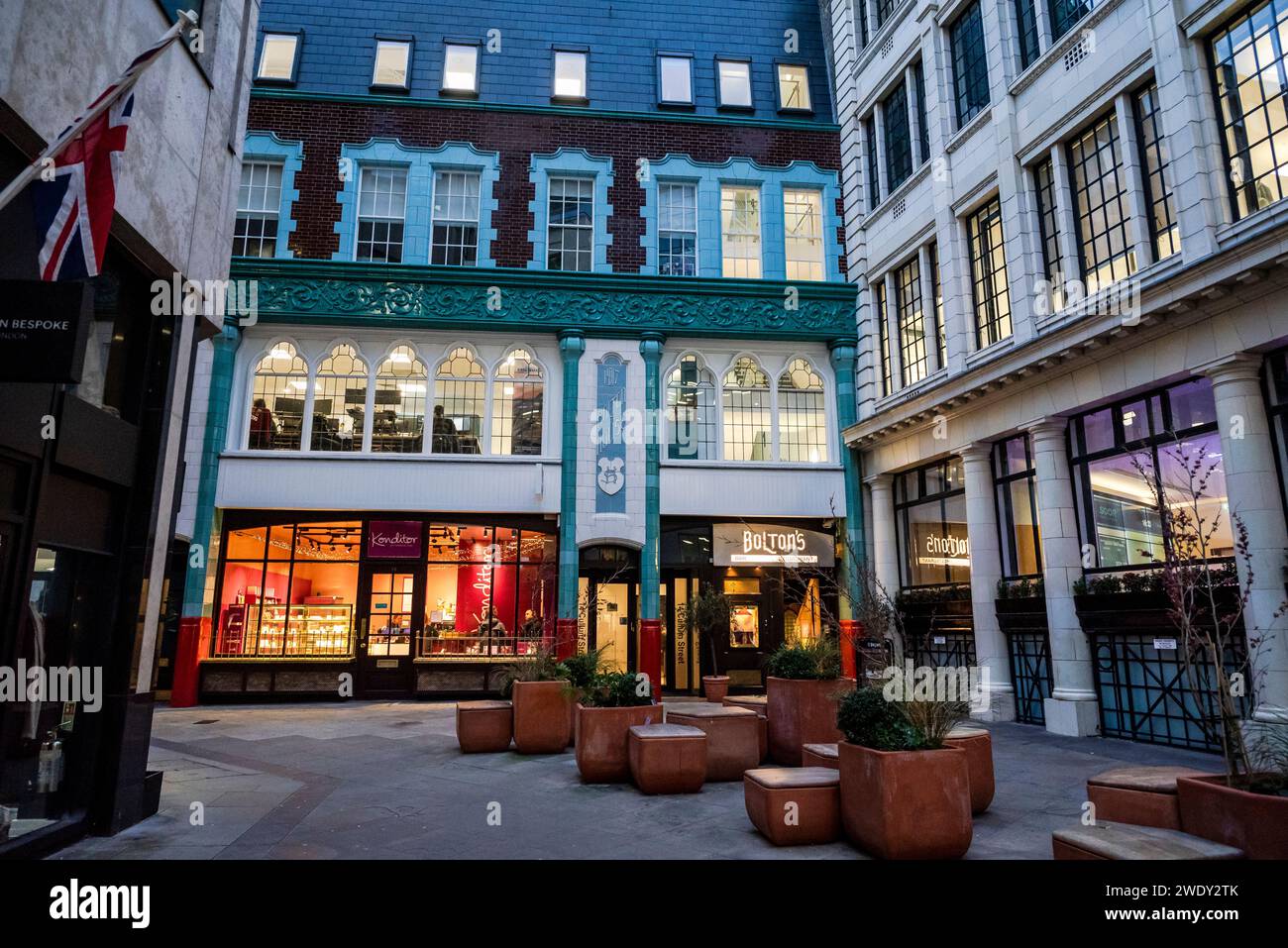 Cafe and the Bolton's restaurant in the City of London, London, England