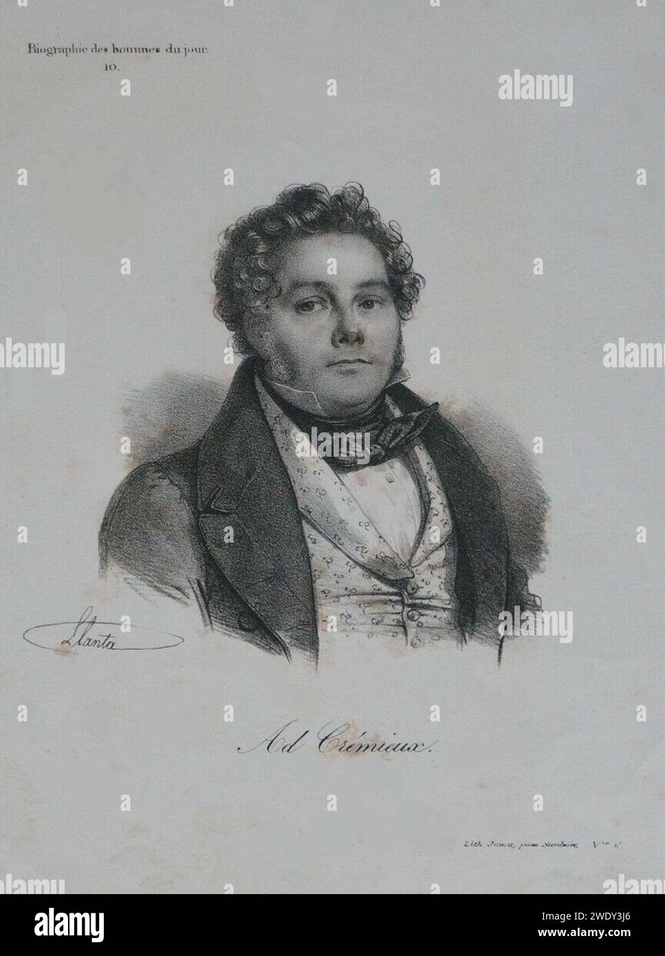 Adolphe Crémieux par Jacques-François-Gaudérique Llanta. Stock Photo