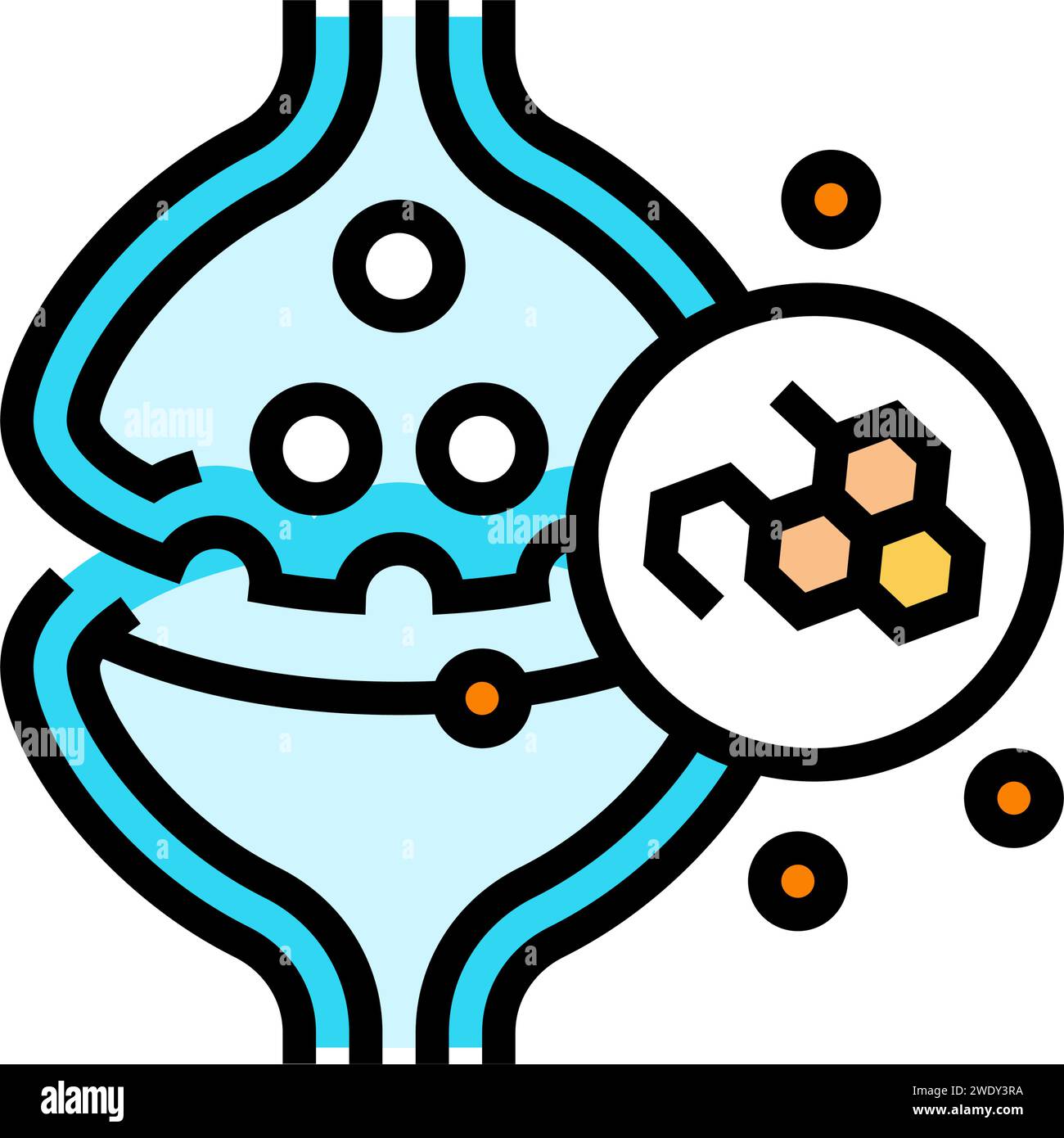 neurotransmitters neuroscience neurology color icon vector illustration ...