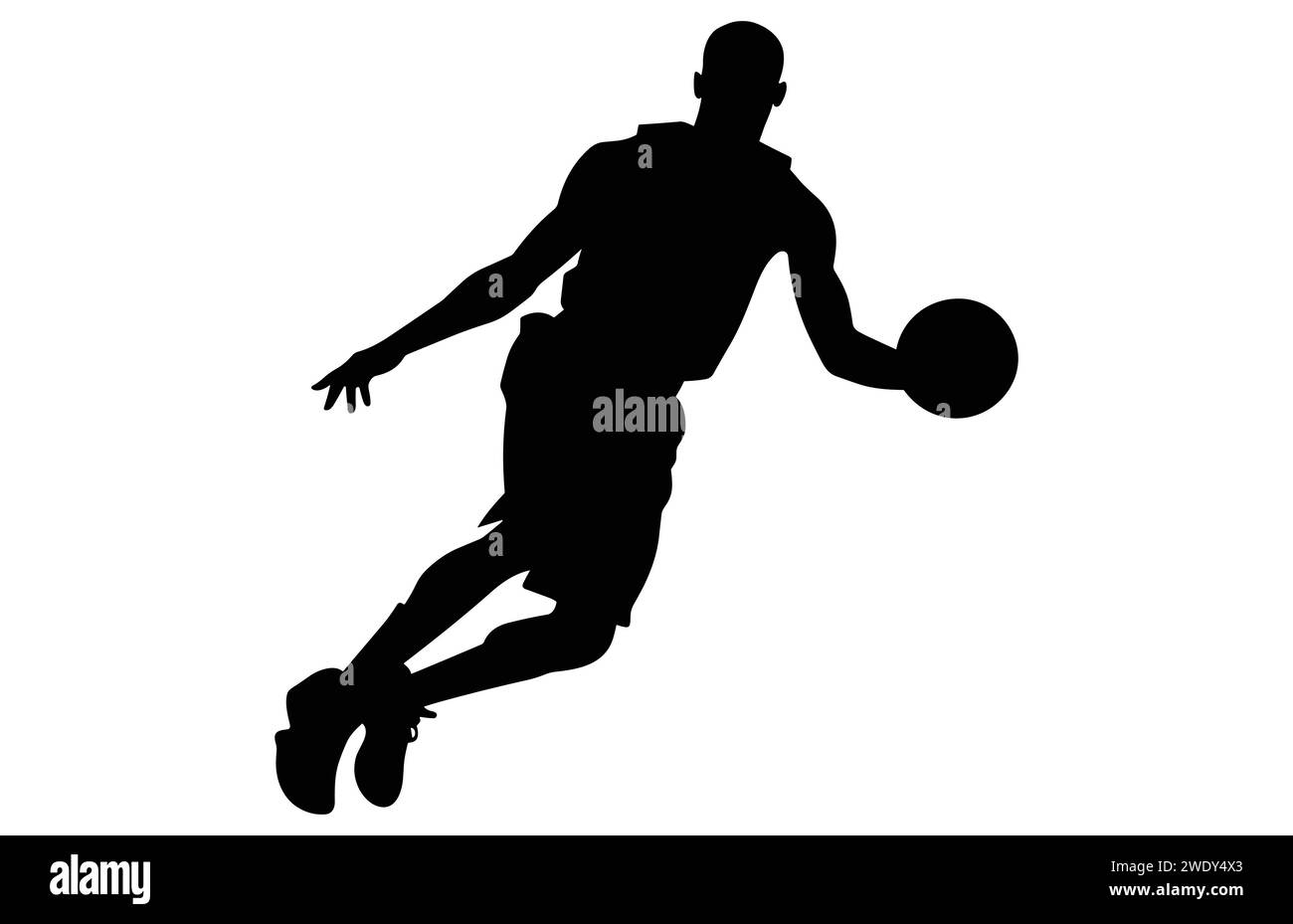 Vector set of Basketball players silhouettes, Man basketball player ...