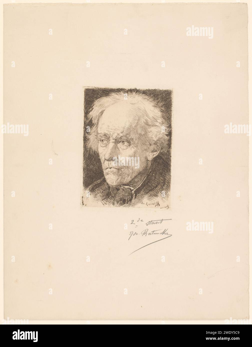 Head of an old man, Jos Ratinckx, 1870 - 1913 print paper etching old ...