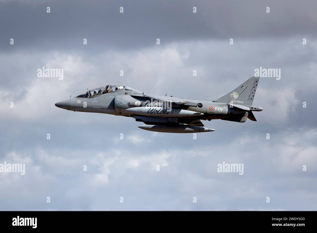 RAF Fairford, Gloucestershire, UK - July 17 2023: Italian Navy Gruppo Aerei Imbercati McDonnell Douglas TAV-8B Harrier II Plus Stock Photo