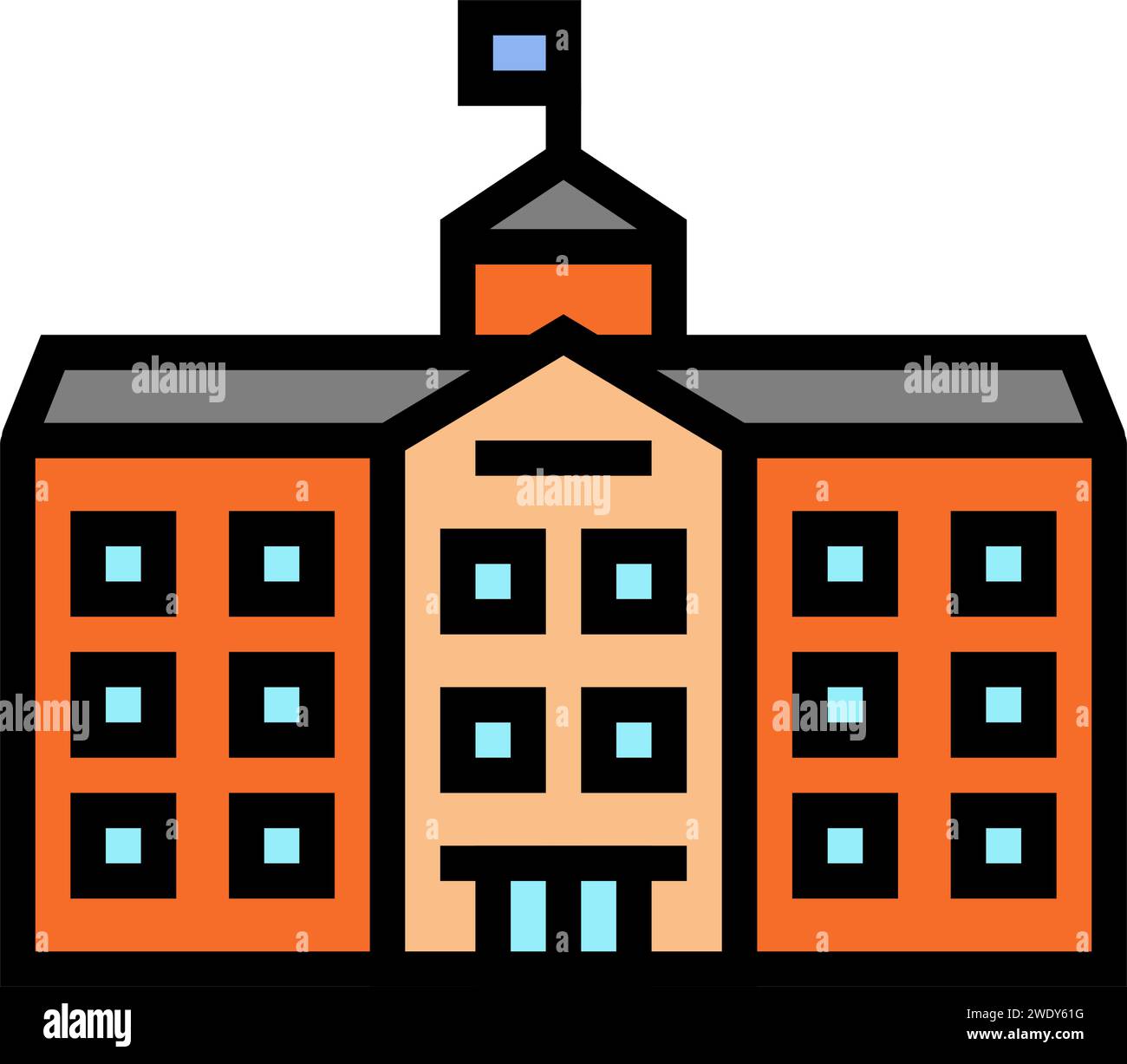 facade-school-building-color-icon-vector-illustration-stock-vector
