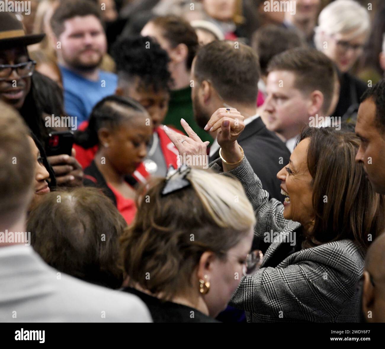 Big Bend, Wisconsin, USA. 22nd Jan, 2024. VICE PRESIDENT KAMALA HARRIS