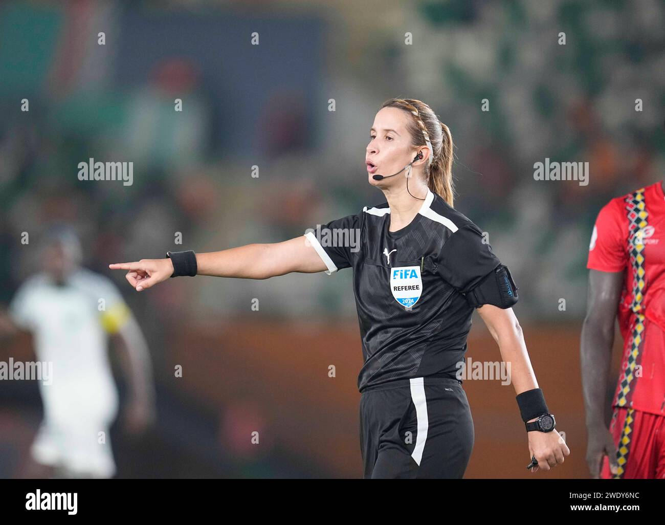 January 22 2024 Bouchra Karboubi (Morocco) gestures during a African