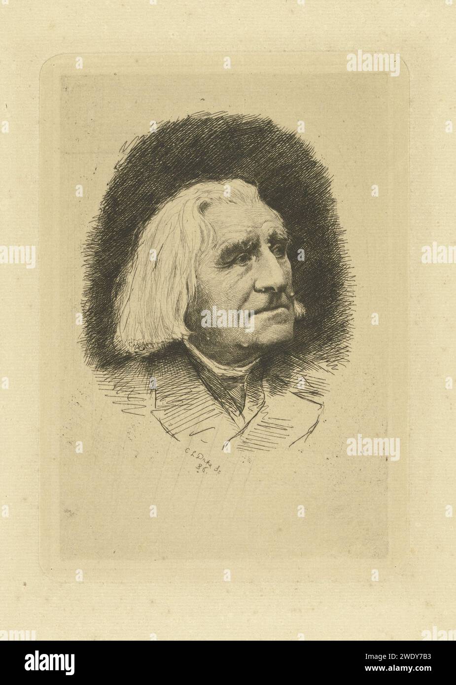 Portrait of composer Franz Liszt, Carel Lodewijk Dake, 1886 print ...