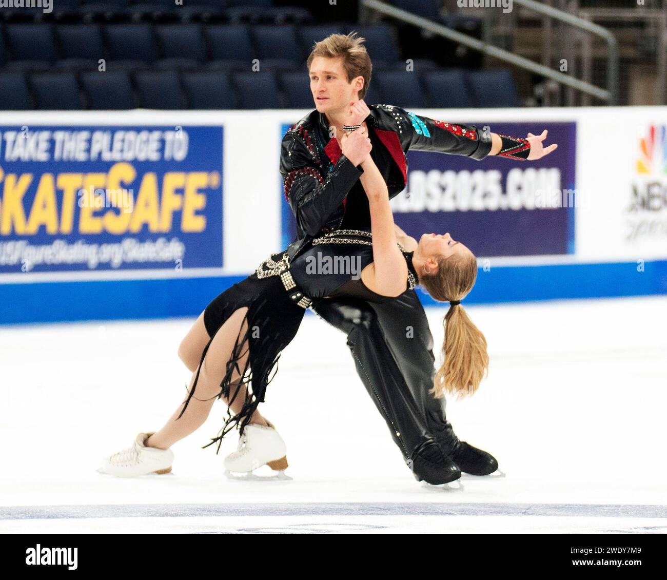 Columbus, Ohio, United States. 22nd January, 2024. Leah Neset and Artem Markelov rehearse their