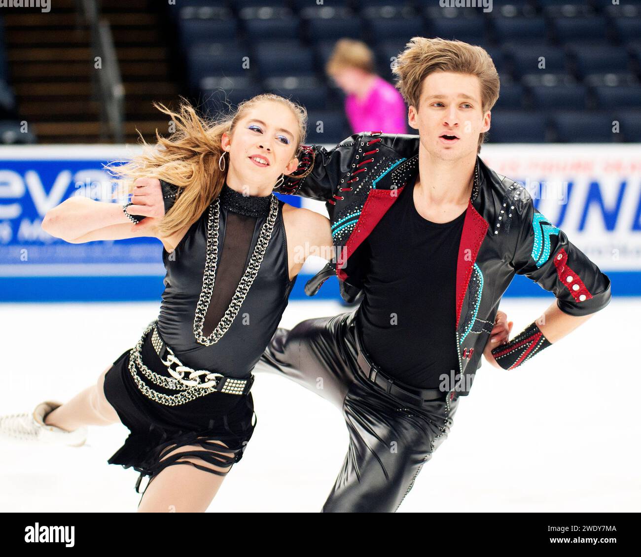 Columbus, Ohio, United States. 22nd January, 2024. Leah Neset and Artem Markelov rehearse their