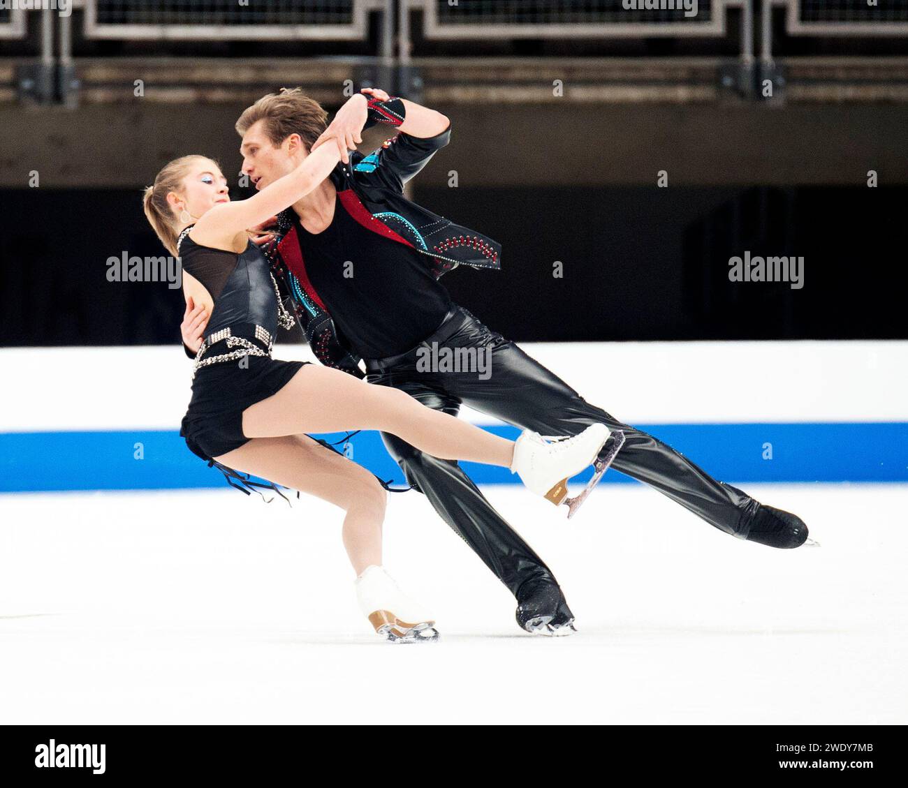 Columbus, Ohio, United States. 22nd January, 2024. Leah Neset and Artem Markelov rehearse their