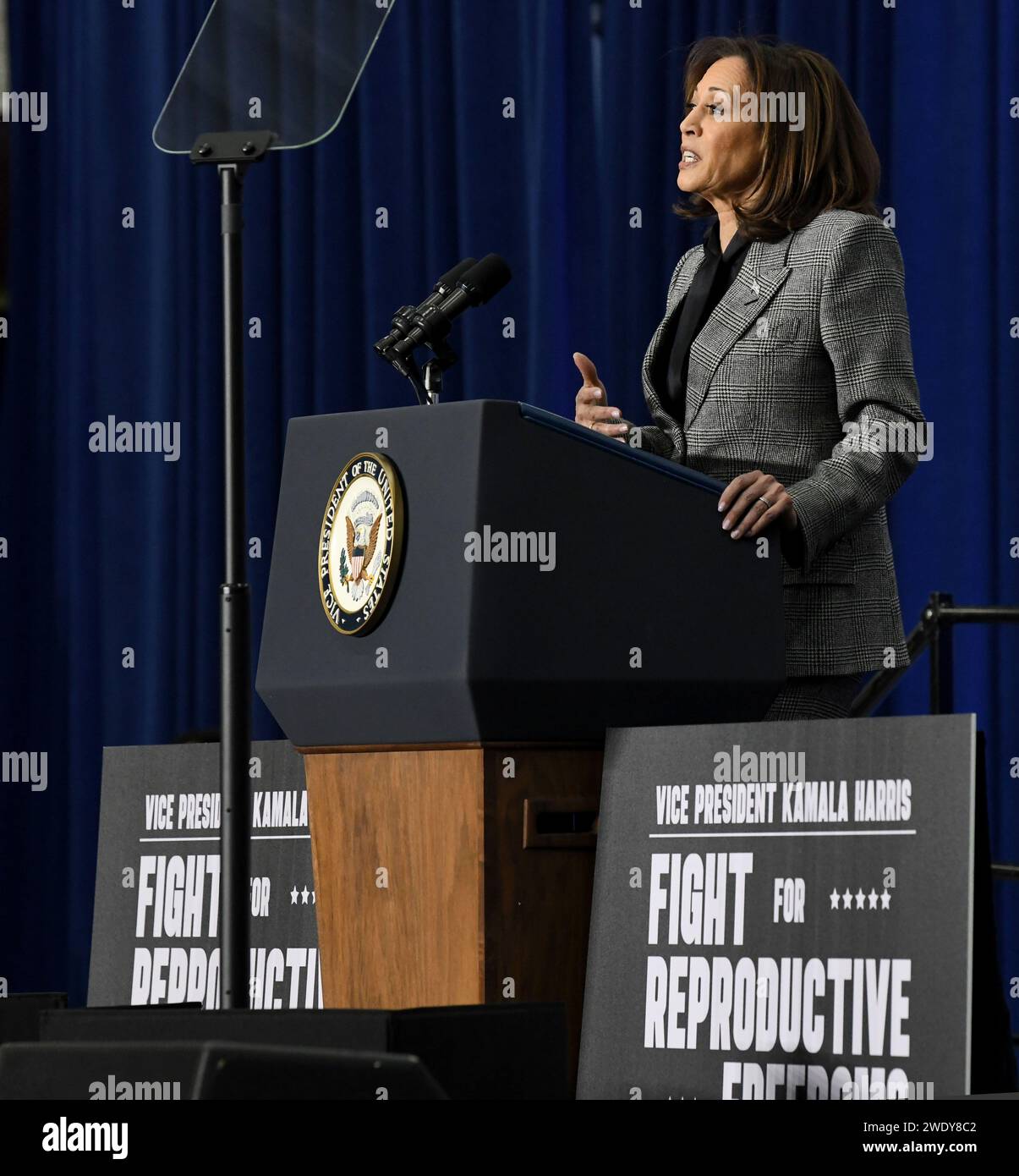 Big Bend, Wisconsin, USA. 22nd Jan, 2024. VICE PRESIDENT KAMALA HARRIS