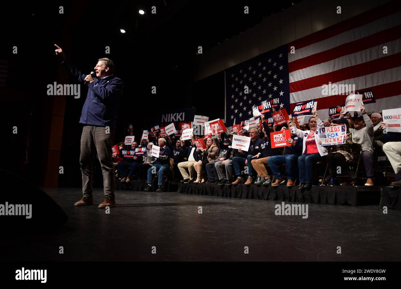 New Hampshire Governor Chris Sununu campaigns for Republican