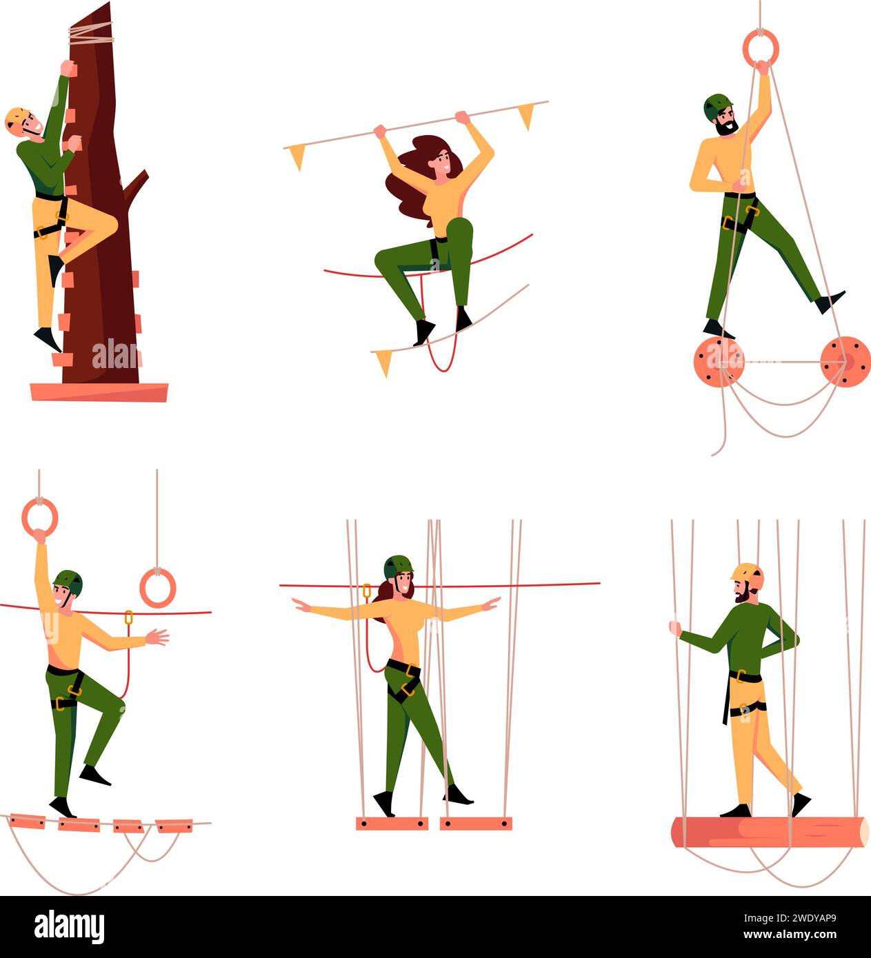 Climbing forest rope Stock Vector Images - Alamy