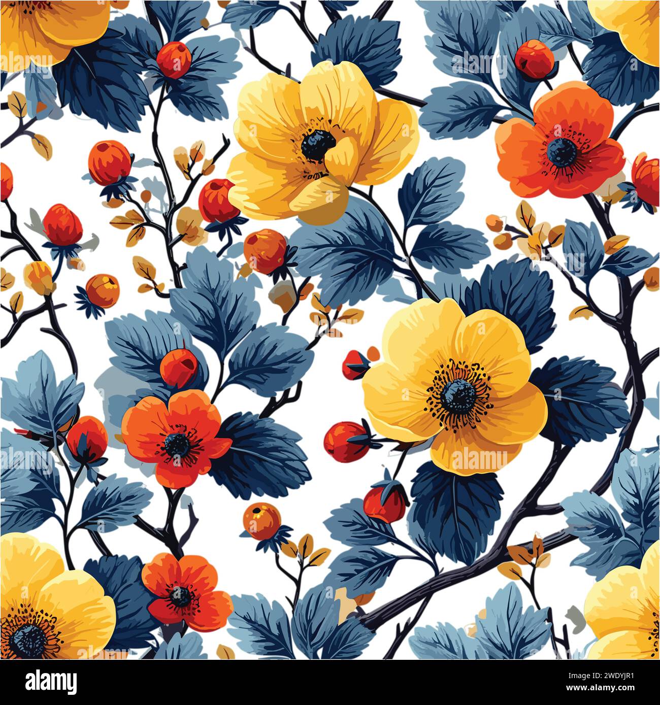 seamless floral pattern, Stock Vector