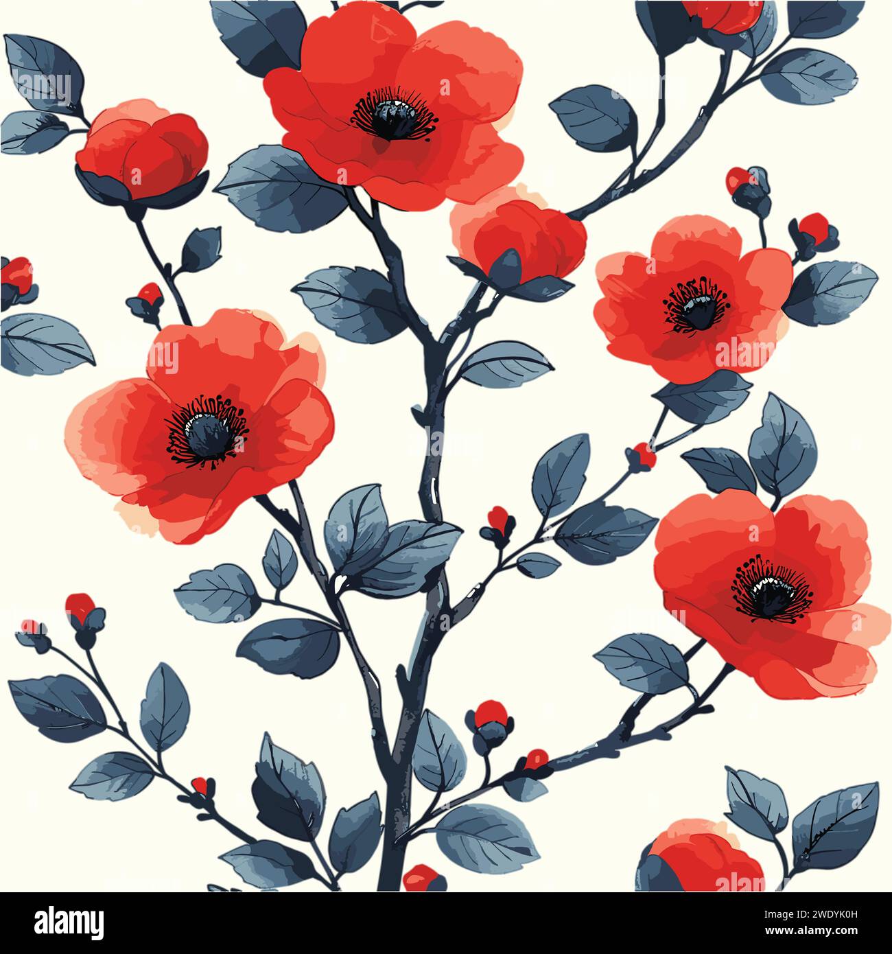 seamless floral pattern, Stock Vector