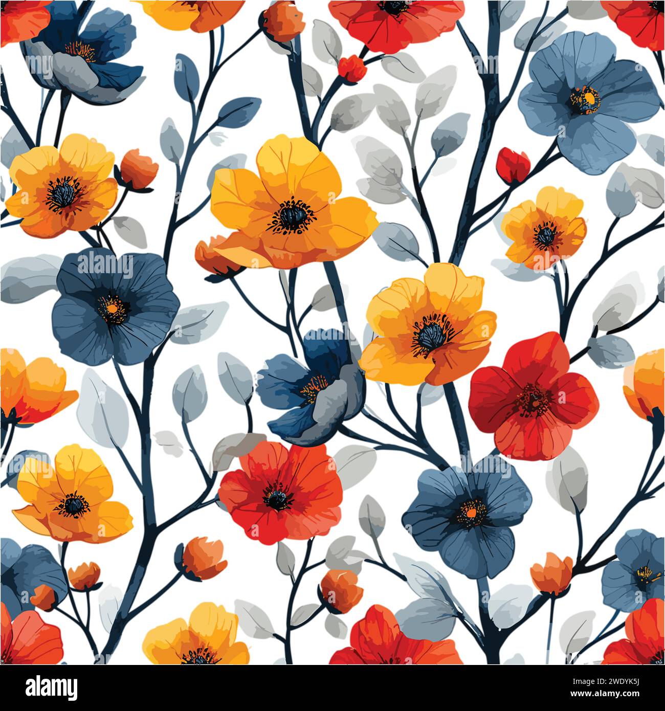 seamless floral pattern, Stock Vector