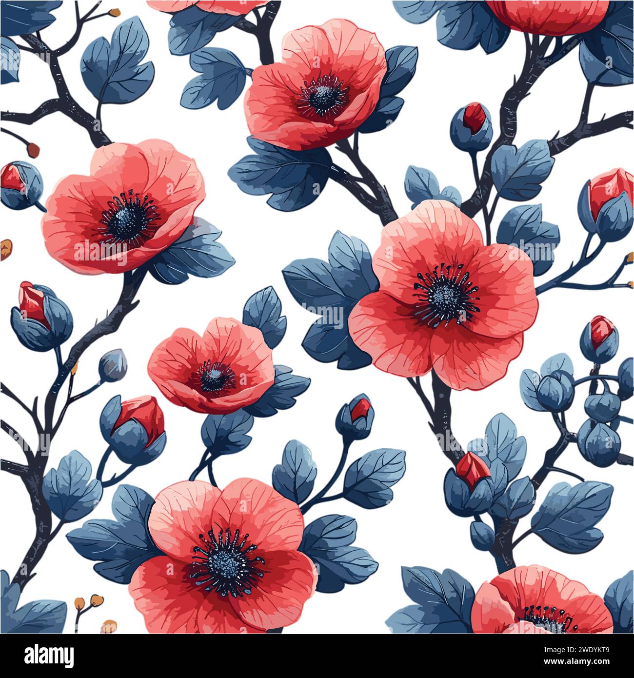 seamless floral pattern, Stock Vector