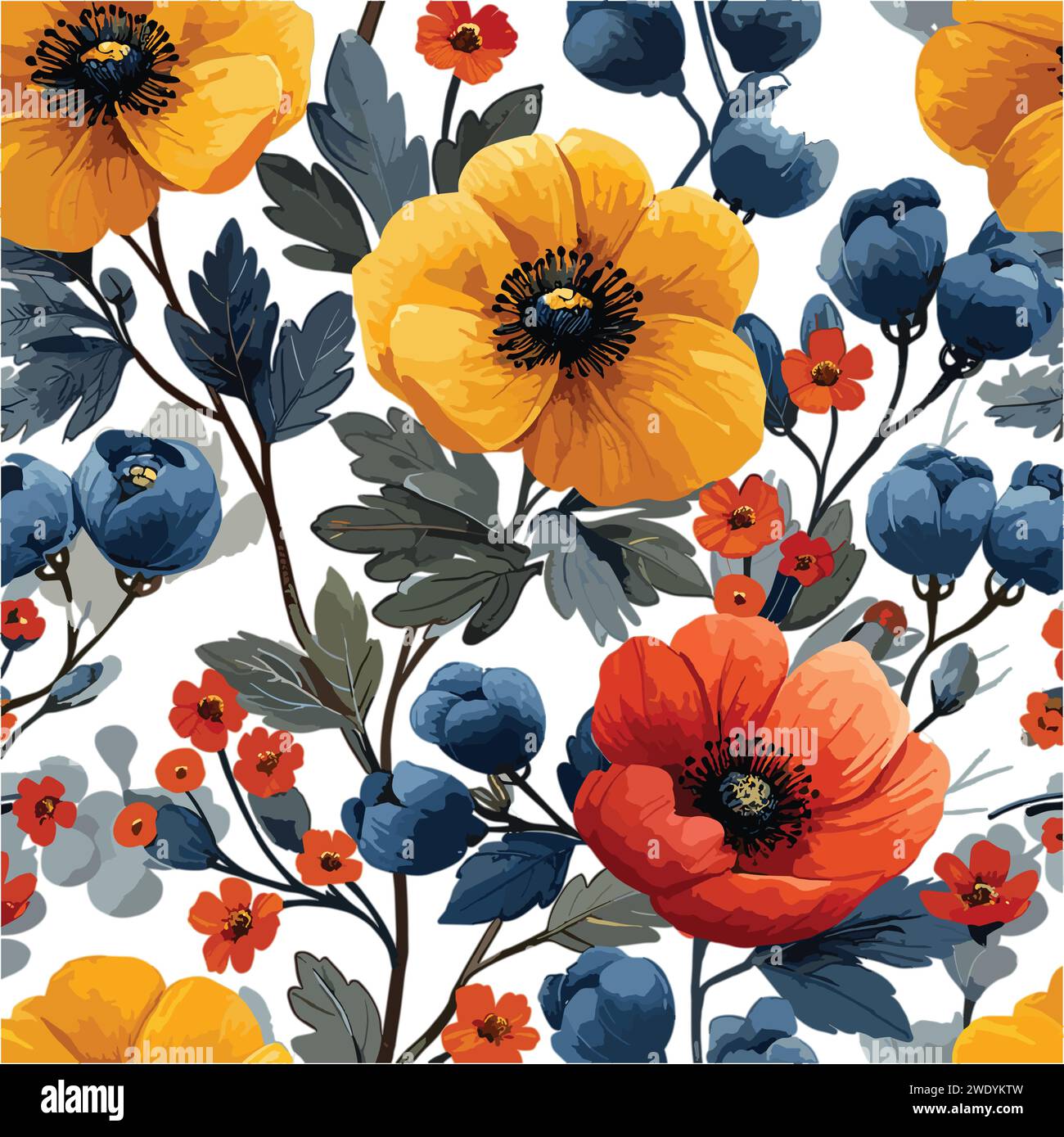 seamless floral pattern, Stock Vector