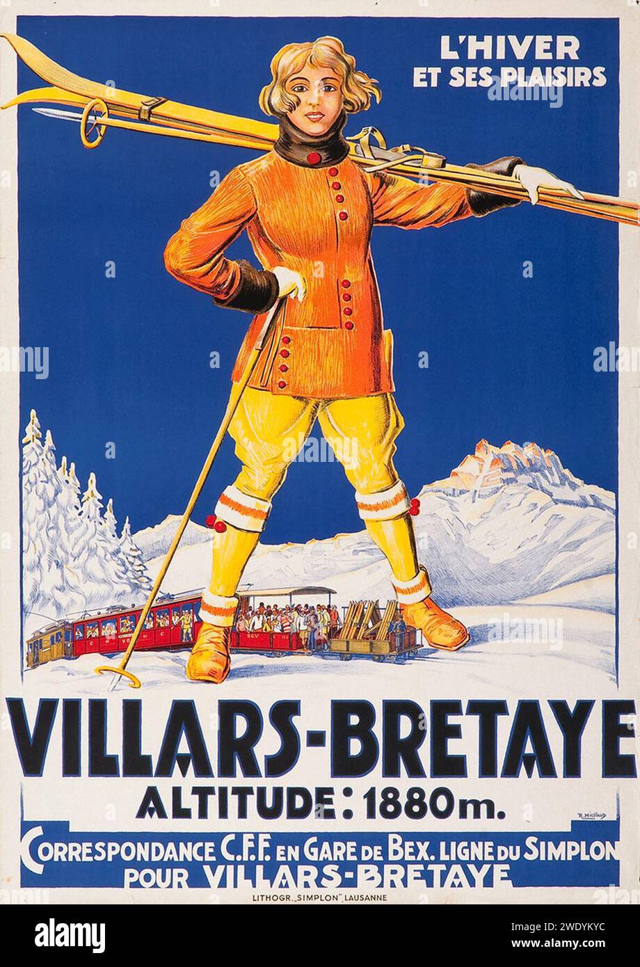 Affiche Villars-Bretaye. Stock Photo