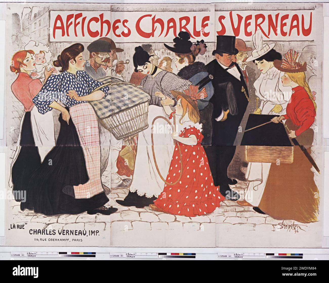 Affiches Charles Verneau. ''La Rue ''. Stock Photo