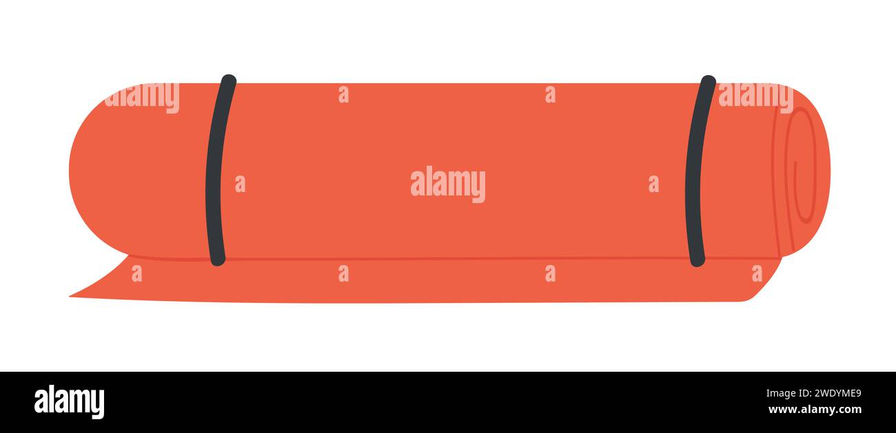 Exercise fitness mat. Weight loss accessories, sport practice, yoga activity vector illustration