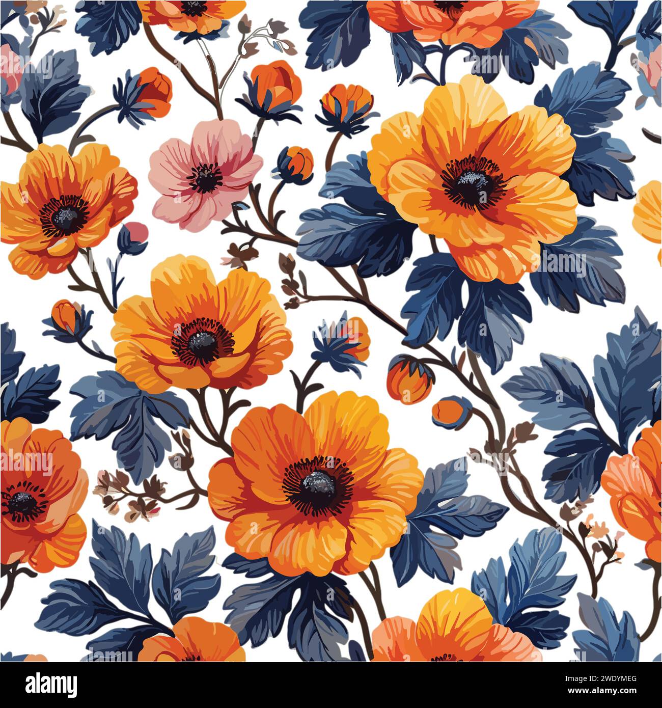 seamless floral pattern, Stock Vector